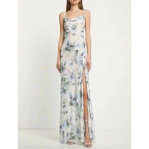 Bec & Bridge Corrine Watercolor Split Maxi Dress Women's 4 White Sleeveless NWOT